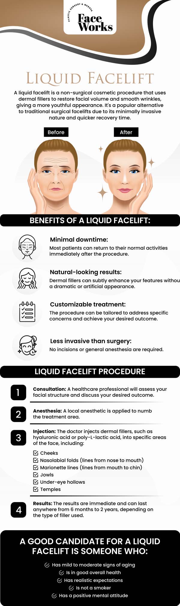 Common questions asked by clients: What is a Liquid Facelift? What is a PRP Facelift? How are they different from a traditional surgical facelift? What kind of results can I expect? For more information, contact us or request an appointment online. We serve patients from Schaumburg IL, Hoffman Estates IL, Rolling Meadows IL, Hanover Park IL, Streamwood IL, Elk Grove Village IL, and surrounding areas.