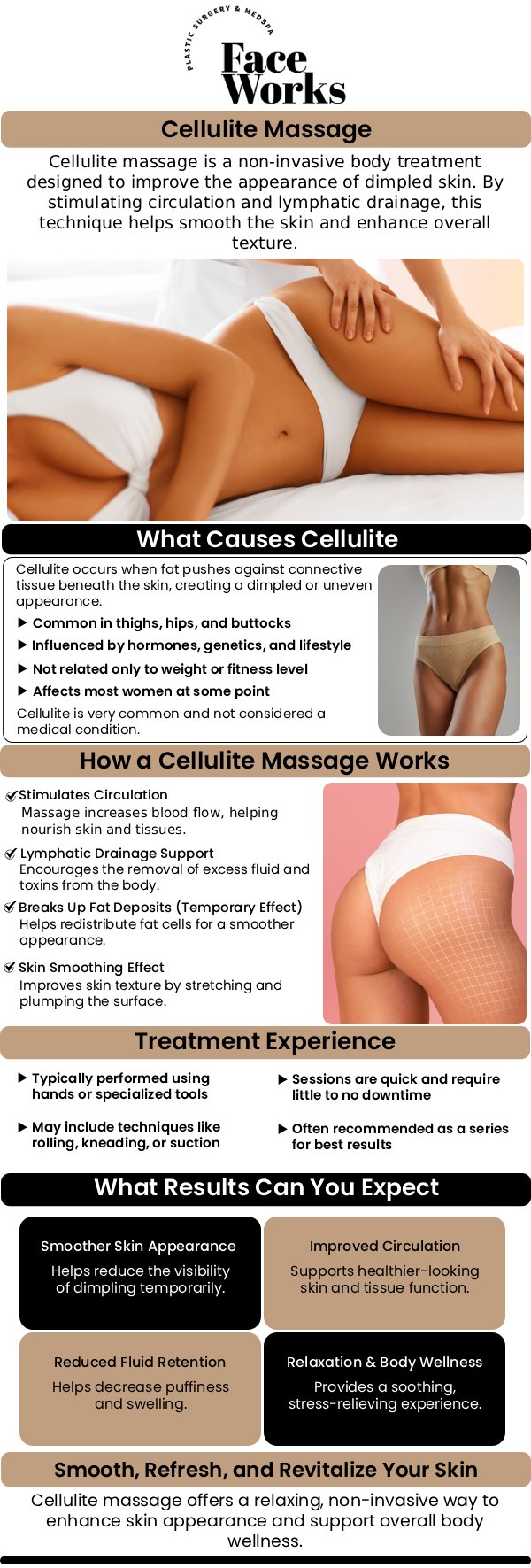 Common questions asked by patients: What is cellulite massage therapy, and how does it work to reduce the appearance of cellulite? What is the role of lymphatic drainage in the effectiveness of cellulite massage? How can massage therapy help to improve circulation and break up fat deposits? How long does it take to see results from cellulite massage? For more information, contact us or request an appointment online. We serve patients from Schaumburg IL, Hoffman Estates IL, Rolling Meadows IL, Hanover Park IL, Streamwood IL, Elk Grove Village IL, and surrounding areas.