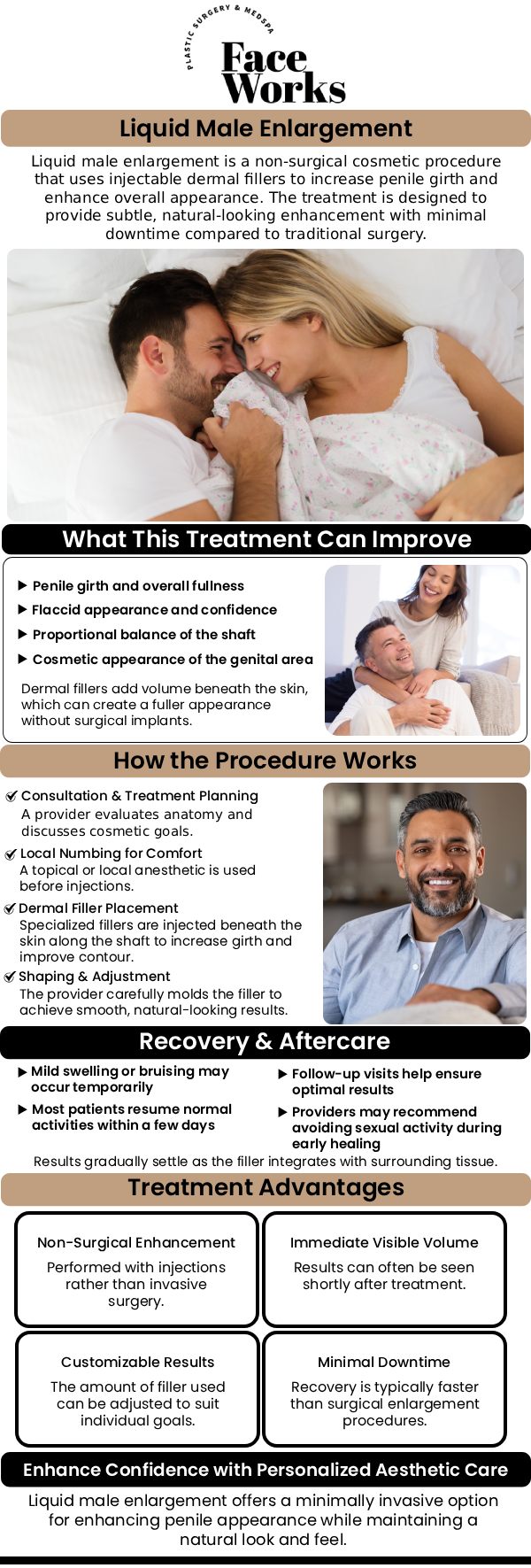 Common questions asked by clients: What is a liquid male enlargement? What kind of fillers are used for this procedure? How long does the treatment take? How long do the results last? For more information, contact us or request an appointment online. We serve patients from Schaumburg IL, Hoffman Estates IL, Rolling Meadows IL, Hanover Park IL, Streamwood IL, Elk Grove Village IL, and surrounding areas.